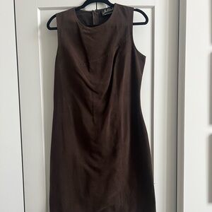 Made in Canada, simple, elegant brown faux suede shift dress